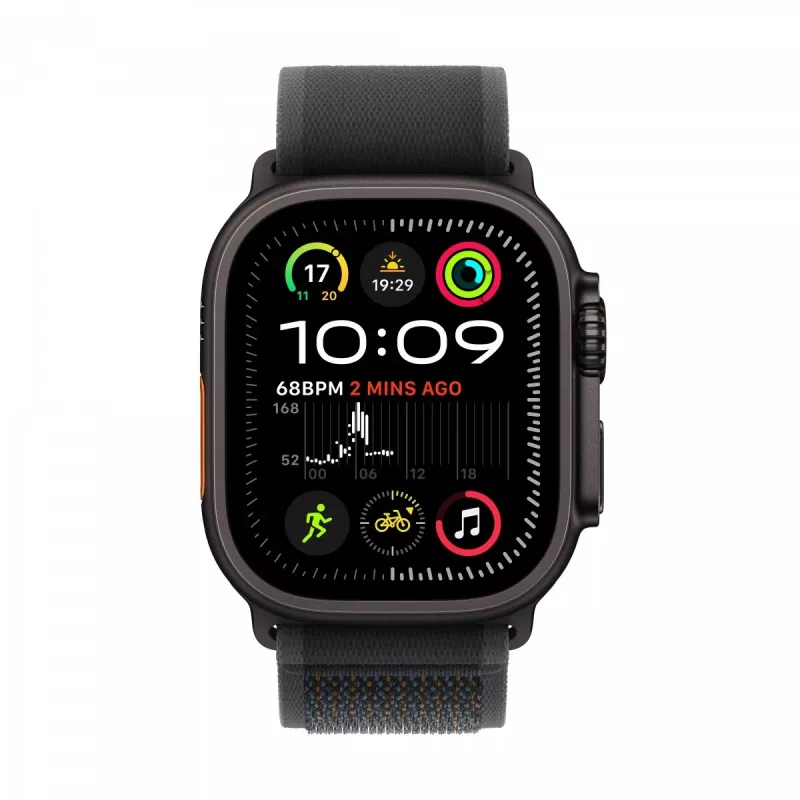 Watch Ultra 2 GPS + Cellular 49 mm Black Titanium -kotelo ja Black Trail Loop -ranneke - S/M