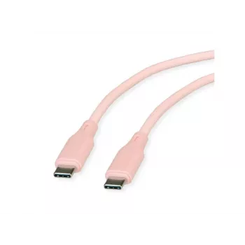 ROLINE USB 2.0 -kaapeli C-C ST/ST silikoni 60W 1m pinkki - kaapeli - digitaali/data (11.02.9122)