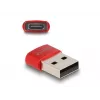 Delock - USB-sovitin - USB (uros) - 24-pin USB-C (naaras) - USB2.0 3 A - punainen (60050)