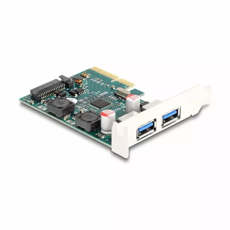 DeLOCK PCI Express x4 -kortti 2 x ulkoiseen USB 10 Gbit/s Type-A -naaras Low Profile