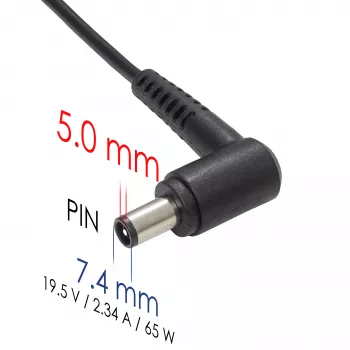 Akyga AK-ND-05 kannettavan tietokoneen virtalähde 19,5 V / 3,34 A, 65 W, 7,4 x 5,0 mm liitin nastalla, Dell