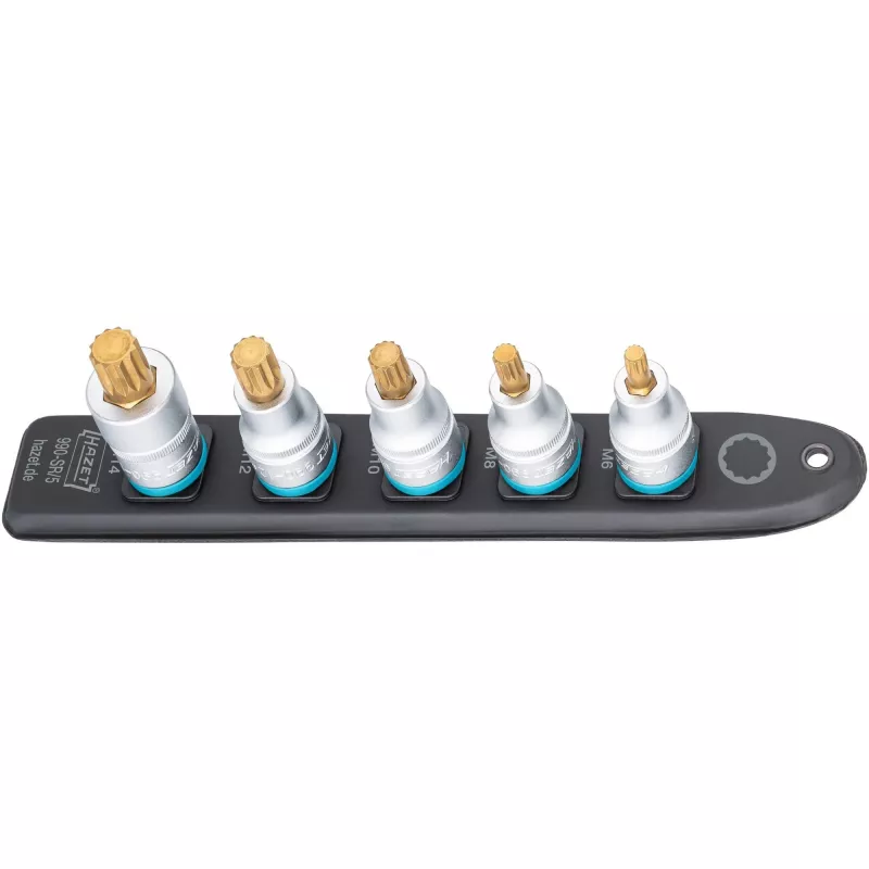 Hylsysarja Hazet 990-SR/5 monikulmahylsyt lyhyet, 5 kpl, koot M6–M14