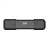 Silicon Power DS72 250 Gt kannettava tikku-SSD, USB 3.2 Gen 2, USB-A/USB-C, musta