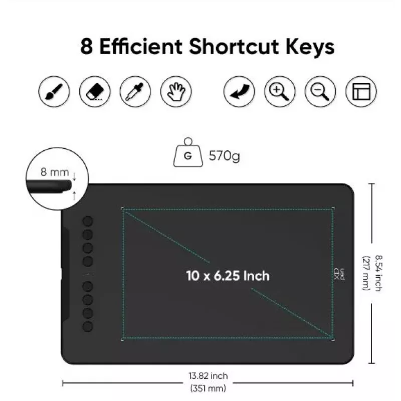 Piirtopöytä XP-Pen DECO 01 V3 — 5080 lpi, 254 x 158,75 mm, musta, USB (langallinen ja langaton)