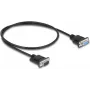 Delock 86886 RS-232 nollamodeemikaapeli, DB-9 uros - naaras, 0,5 m, musta