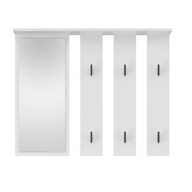Vaateteline + peili PARMA 100x15x.81.5 cm, valkoinen