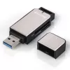 Hama 123900 USB 3.0 -muistikortinlukija SD/microSD, alumiini, musta/hopea