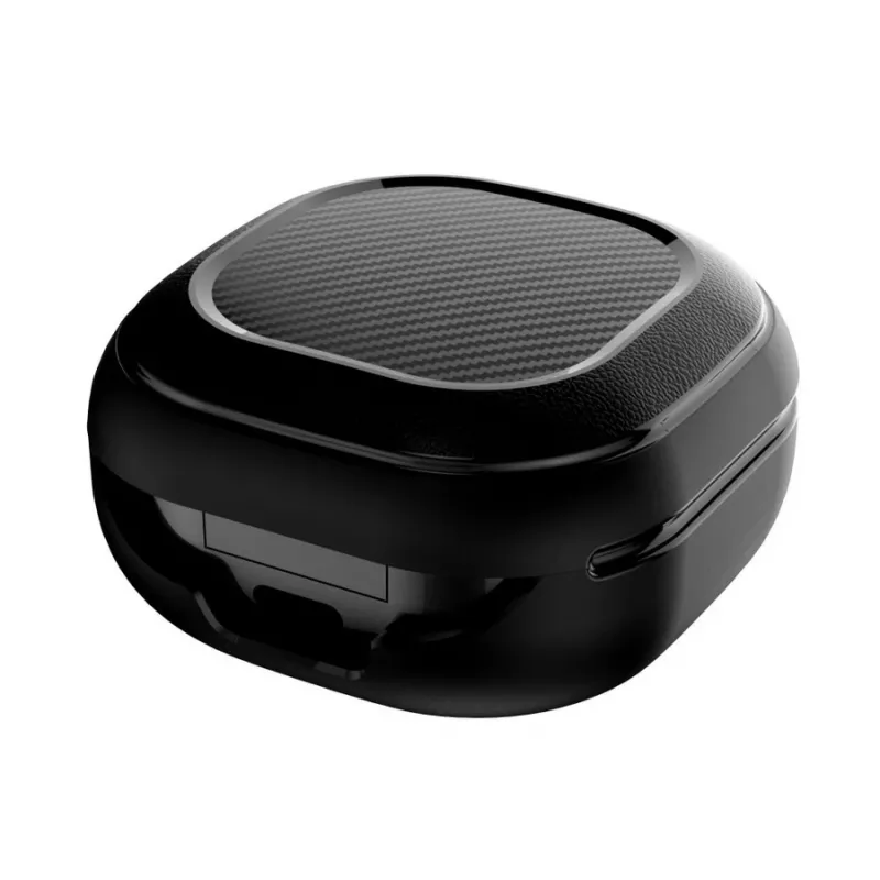 Tech-Protect Rough Carbon suojakuori Samsung Galaxy Buds 2 Pro/2/Live/Pro -latauskoteloon, musta