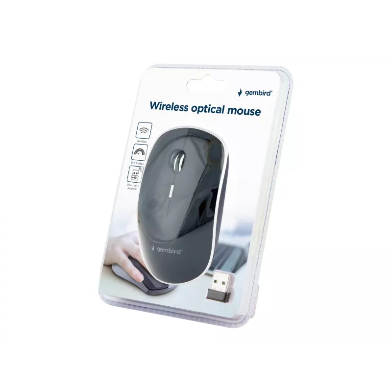 Hiiri USB OPTICAL WRL musta/SILENT MUSW-4BS-01 GEMBIRD