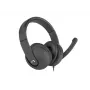 Johdollinen binauralinen headset NATEC Rhea sankamikrofonilla, 3,5 mm liitännät, 2,2 m kaapeli, 32 Ω impedanssi