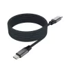 Magneettinen punottu USB-C - USB-C -kaapeli FIXED FIXDBM-CC2-GR, USB 2.0, punottu vaippa, kiinteä pituus, harmaa