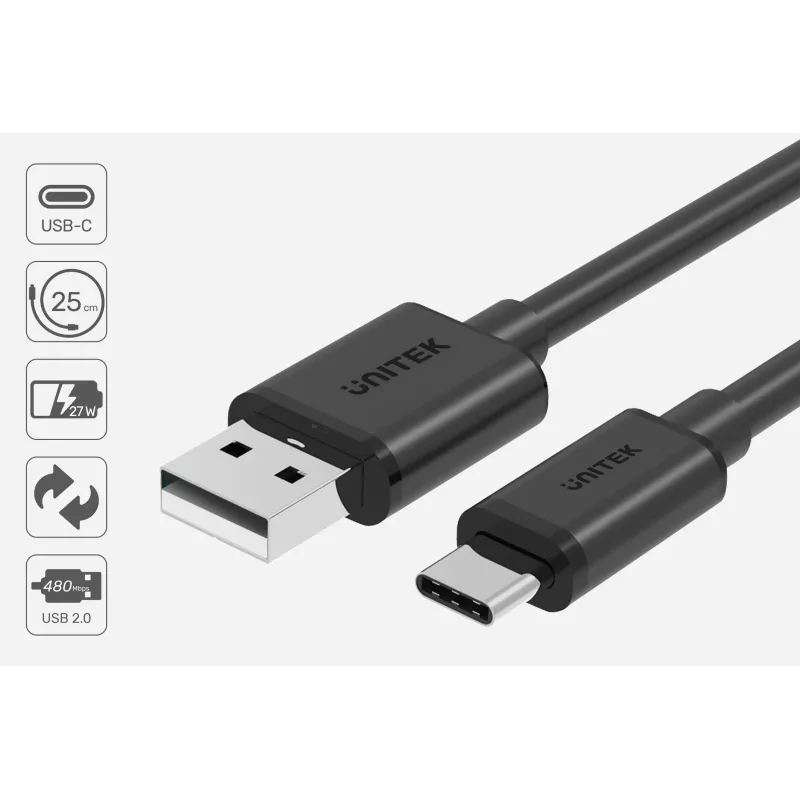 UNITEK C14069BK USB-kaapeli 3 m USB A - USB C