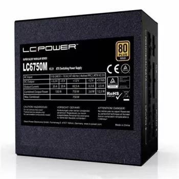 LC-Power Super Silent LC6750M V3.0 750W 80Plus Gold 135mm tuuletin retail - PC-/palvelinvirtalähde - ATX