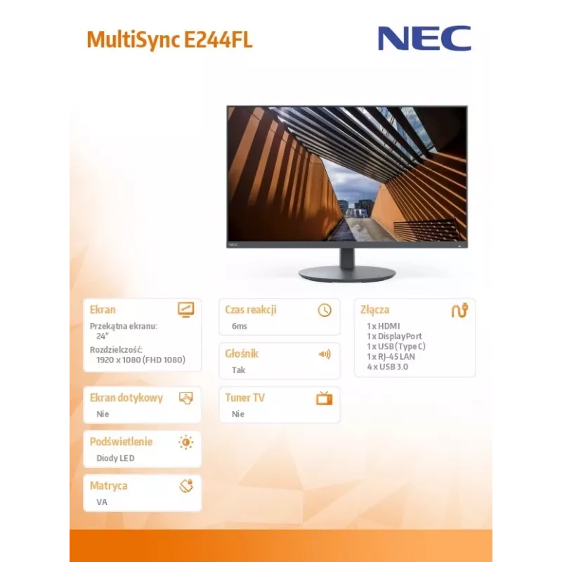 NEC MultiSync E244FL tietokonenäyttö 61 cm (24