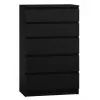 Kommode Top e Shop M5 CZERŃ, 5 laatikkoa, musta, 700×400×1120 mm, lastulevy