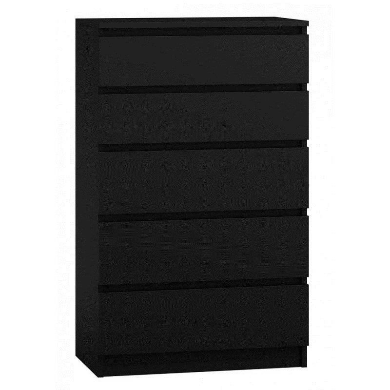 Kommode Top e Shop M5 CZERŃ, 5 laatikkoa, musta, 700×400×1120 mm, lastulevy