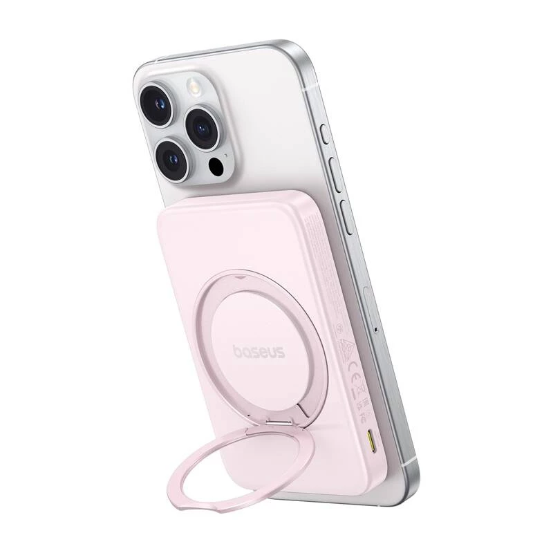 Varavirtalähde Baseus PicoGo Qi2 5000mAh 20W pinkki