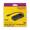 DeLOCK 63927 USB-C - 2x Gigabit LAN -sovitin, musta