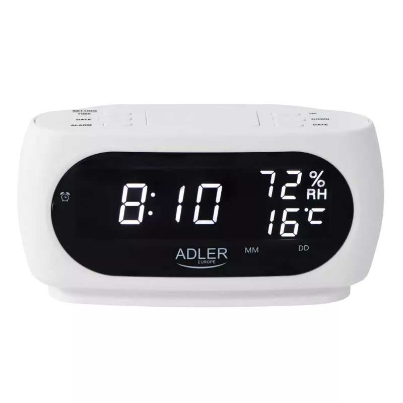 Adler AD 1186W herätyskello digitaalinen herätyskello musta, valkoinen