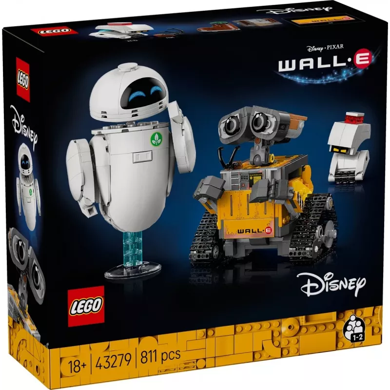 LEGO Disney Pixar 43279 WALL-E ja EVE rakennussarja, 811 osaa, 18+