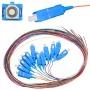 Pigtail-sarja SC/UPC yksimuotokuitu Extralink G.652D 900µm FTTH 1,5 m 12 kpl 12 väriä