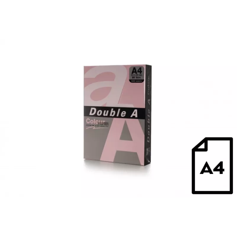 Värillinen paperi Double A, 80 g, A4, 500 arkkia, pinkki