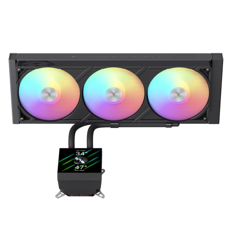 Gamemax CPU-nestekühler | GLACIER 360 LCD BK | Intel, AMD