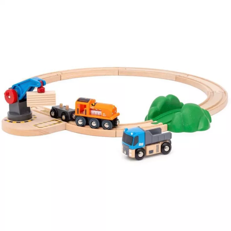 Brio World tavarajuna-aloituspaketti nosturilla