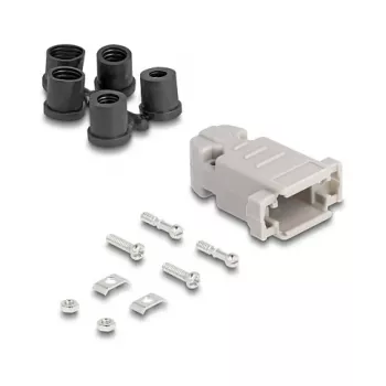 DELOCK D-Sub-kotelo 9-napainen kumitiivisteillä, muovi, musta/harmaa, 41,6×31,6×19,8 mm