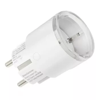Älypistorasia Shelly Plug S Gen3 — Wi-Fi-älypistorasia energianseurannalla, Type F, 110–230 V, 2500 W, valkoinen