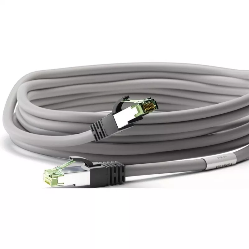 Goobay CAT 8.1 -patchkaapeli, S/FTP (PiMF), harmaa, 0,5 m - LSZH halogeeniton, kupari AWG 24 (55135)