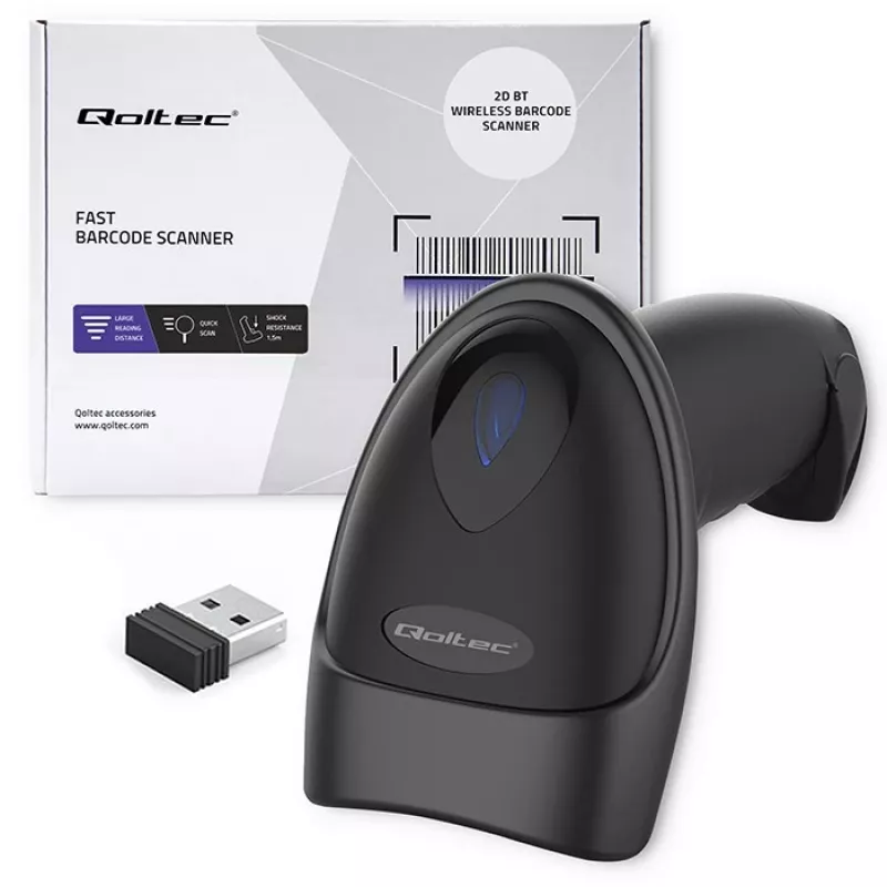 Viivakoodinlukija QOLTEC 50880 1D/2D USB — käsiskanneri USB-liitännällä
