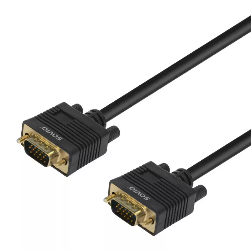 VGA-kaapeli SAVIO Cl-202 1,8 m — VGA (D-Sub) - VGA (D-Sub), musta