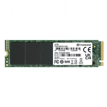 Transcend 115S - SSD - 2TB - sisäinen - M.2 2280 (kaksipuolinen) - PCIe 3.0 x4 (NVMe) (TS2TMTE115S)