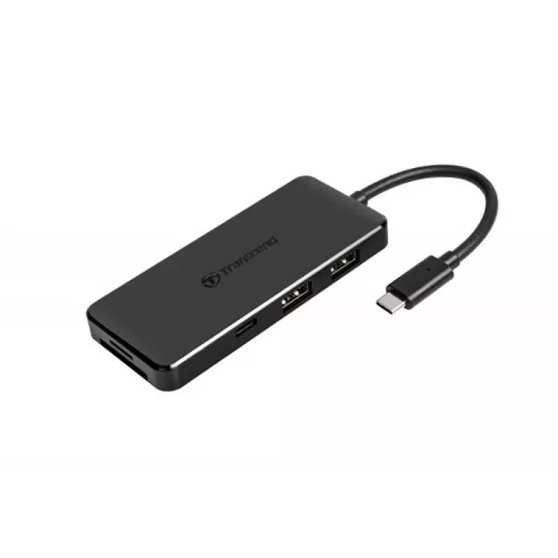 Transcend HUB5C USB 3.2 Gen 2 (3.1 Gen 2) Type-C musta