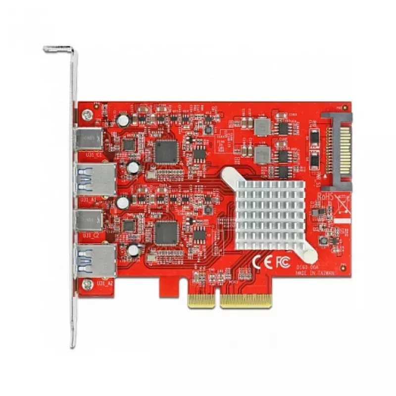 Laajennuskortti DeLOCK PCI Express x4 USB 10 Gbit/s 2x Type-A 2x Type-C