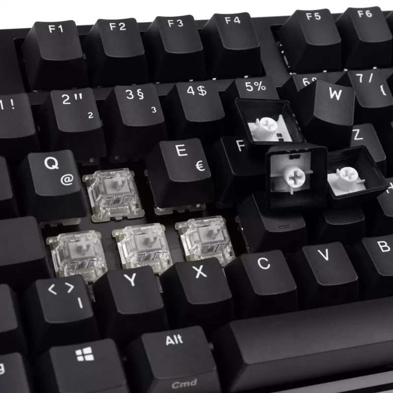 Ducky Origin Phantom musta näppäimistö yleisnäppäimistö USB QWERTZ saksa