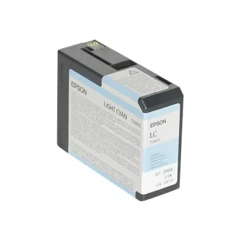 Epson yksittäispakkaus vaaleansyaani T580500, vaaleansyaani, pigmenttimuste, 80 ml, 1 kpl, yksittäispakkaus