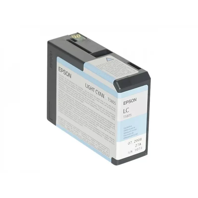 Epson yksittäispakkaus vaaleansyaani T580500, vaaleansyaani, pigmenttimuste, 80 ml, 1 kpl, yksittäispakkaus