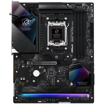 Emolevy ASRock Phantom Gaming B850 Riptide WiFi — AMD B850, kanta AM5, ATX, DDR5, 4x M.2, Wi-Fi 7, 2.5Gb LAN