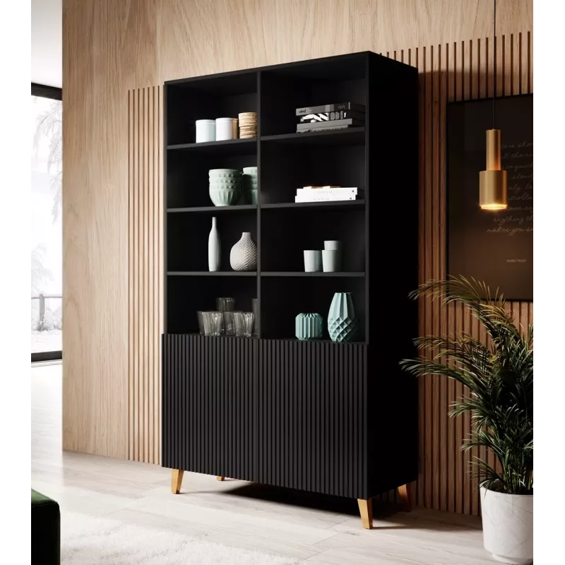 PAFOS hylly 100x40x176.5 cm matta musta