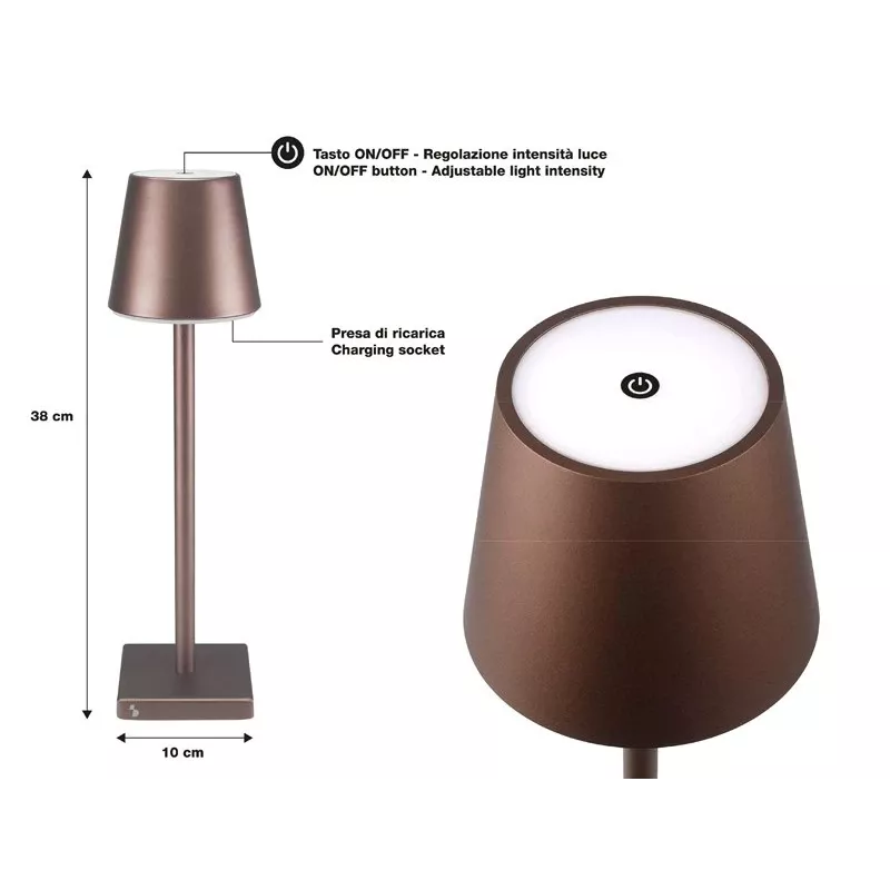 Beper P201UTP103 ladattava pöytävalaisin, kosketuskytkin, 2 W