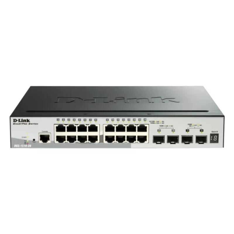 D-Link 52-porttinen Gigabit Stackable POE Smart Managed -kytkin sisältäen 4 x 10G SFP+