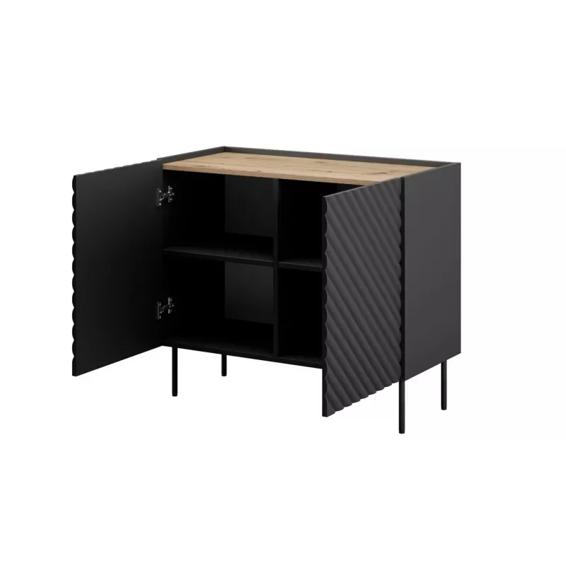 Cama Meble ONDA 2D -lipasto 98x45x85 cm, musta, lastulevyrunko