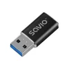 Savio AK-81 videokaapelisovitin USB Type-C USB Type-A musta