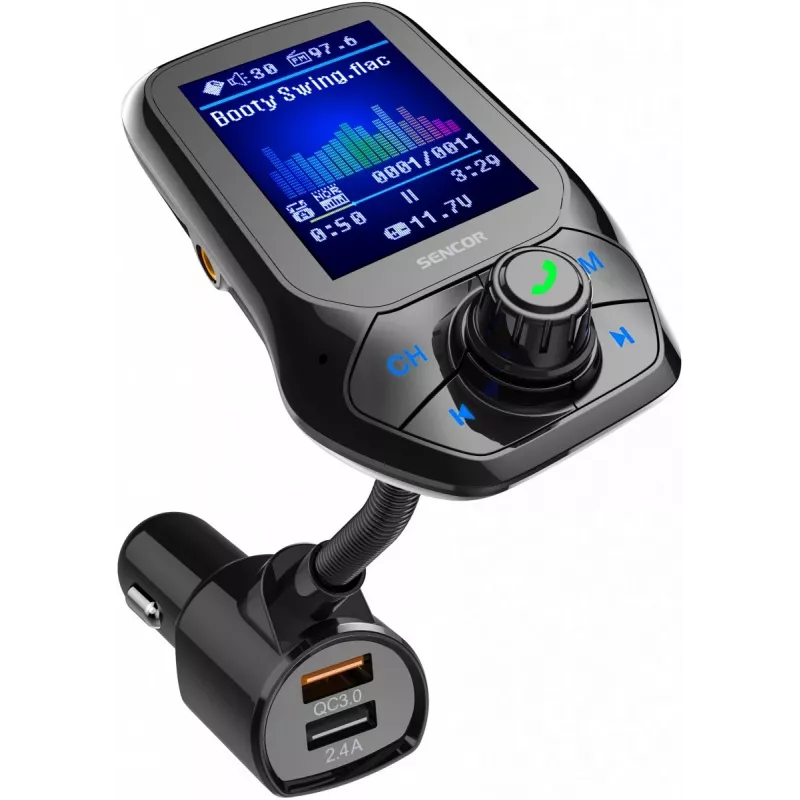 Sencor SWM 5858 BT auto-FM-lähetin, Bluetooth, MP3, USB, microSD