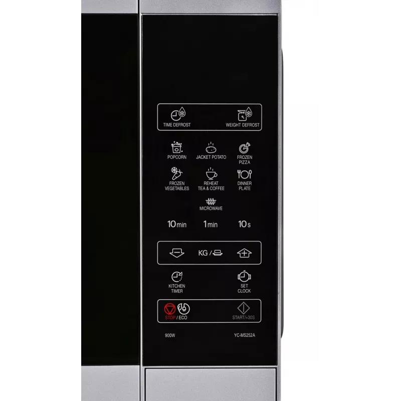 Mikroaaltouuni Sharp YC-MS252AE-S, pöytämalli, 900 W, 25 L, 11 tehotasoa, kosketusohjaus, hopea