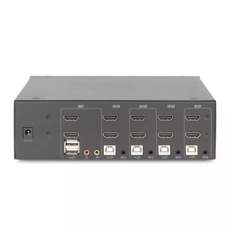 KVM-kytkin Digitus DS-12883 4 porttia Dual Display 4K HDMI USB