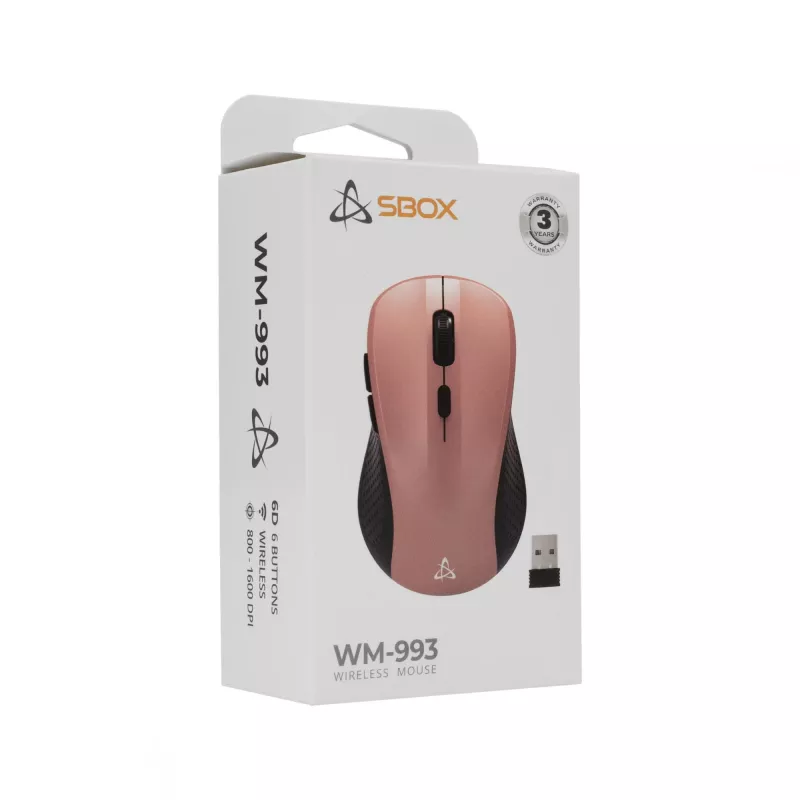 Langaton hiiri SBOX WM-993 pinkki USB Type-A