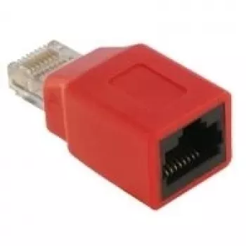 Crossover-sovitin DeLOCK RJ45 uros/naaras punainen 65025
